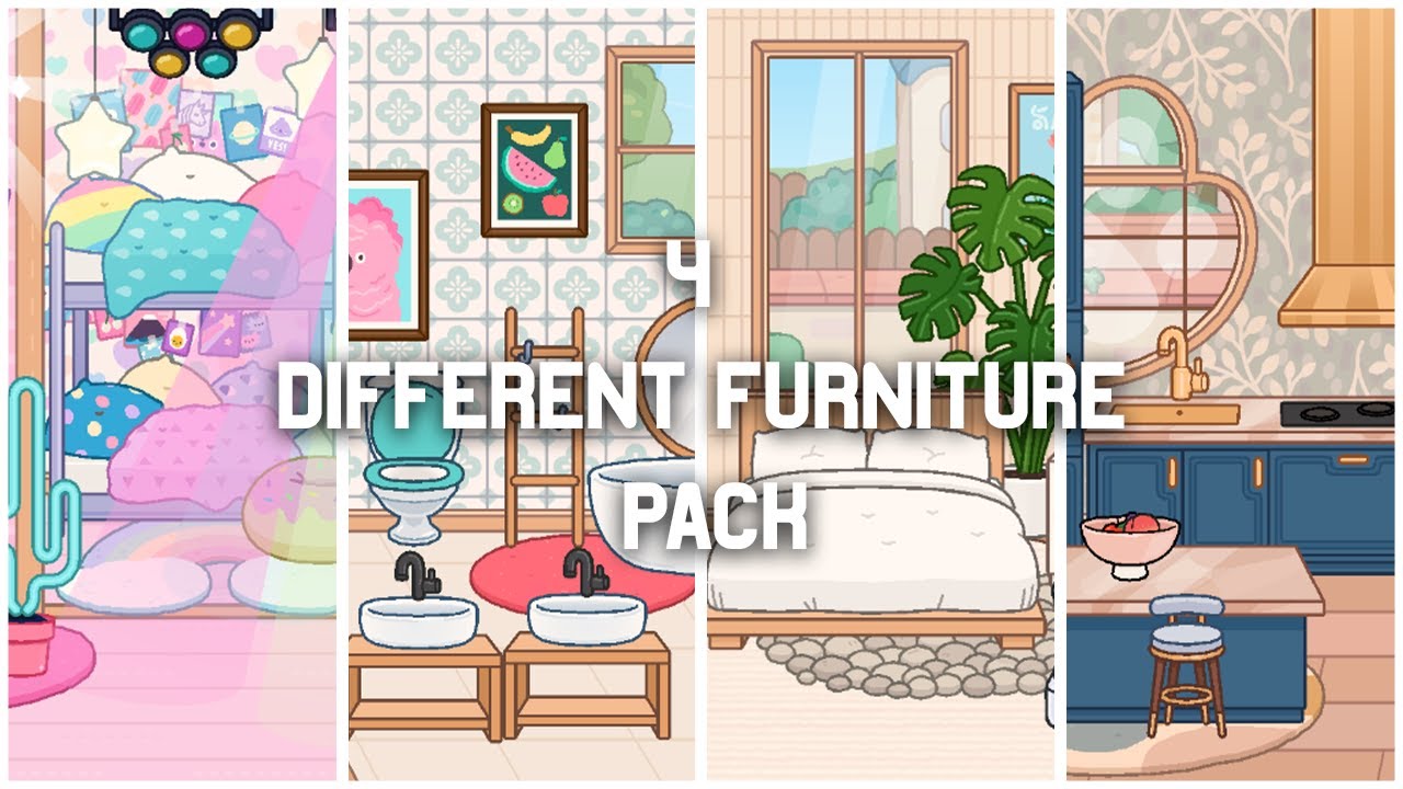 How to Create Rooms with different Furniture Packs | Toca life world ...