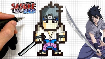 HOW TO DRAW SASUKE PIXEL ARTE - NARUTO