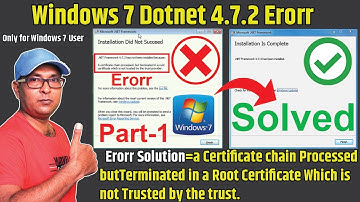 a Certificate chain Processed but Terminated in a root Certificate | Installation did not Succeed |