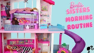 Barbie Sisters Bunk Bed Bedroom Dreamhouse Morning Routine School Routine Poupées Soeurs