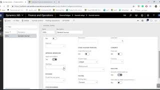 D365 General Ledger Create New Journal Name