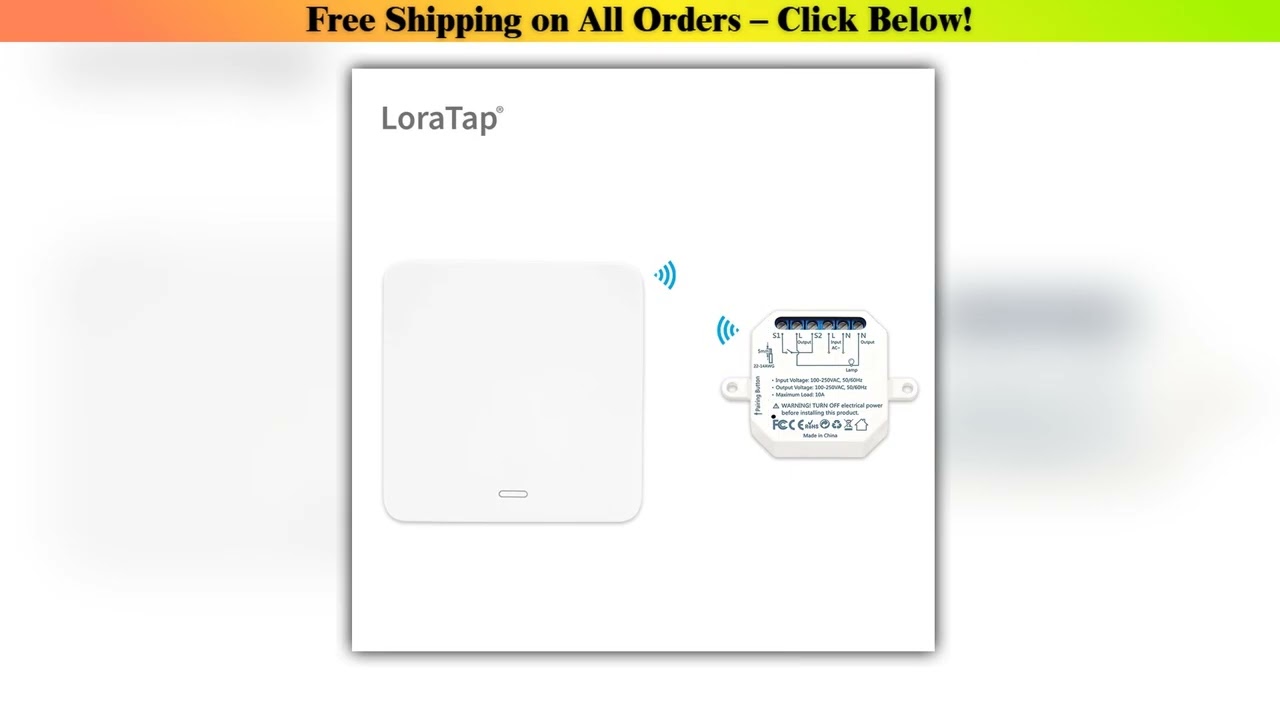 LoraTap Wireless Switch Lighting Remote Control Home Improvement RF 433 Kinetic Wall Switch No