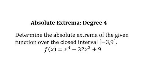 Absolute Extrema on a Close Interval:  Quartic Function