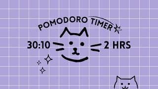 Pomodoro timer || 30:10 x3  2 hours || chill focus study music. no AI