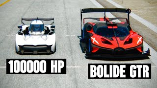 100000 HP McMurtry Spéirling vs Bugatti Bolide GTR at Special Stage Route X