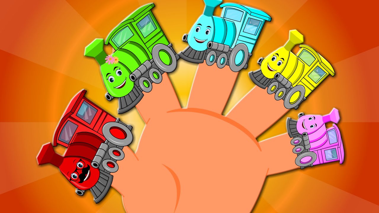 Finger Family Trains Songs For Baby Nursery Rhymes For Childrens