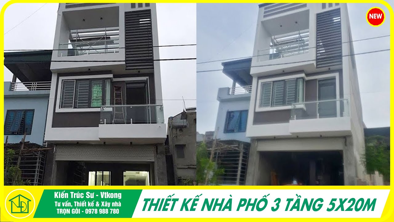 Thiết kế nhà phố 3 tầng 5x20 tại Tp. Việt Trì - Phú Thọ NDNP3T8 ...