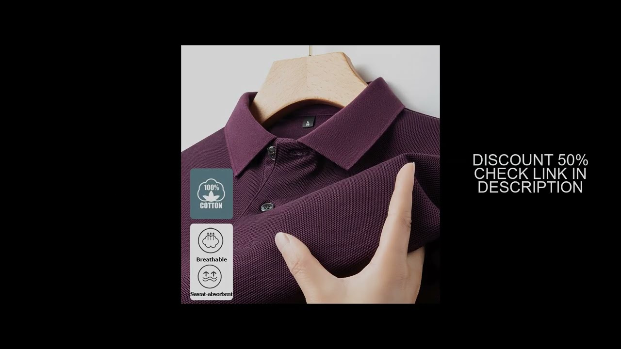 Men's 100% Cotton Polo Shirt -2024 Summer Fashion Casual Short Sleeve, Breathable Lapel Tee,10 Color