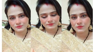 Party makeup tutorial in saree | Glitter eye makeup look