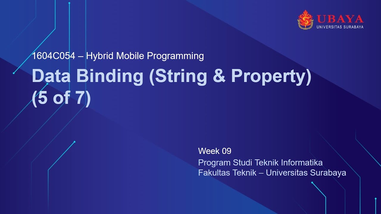 HMP Week 9 - Data Binding String and Property (5 of 7) - YouTube