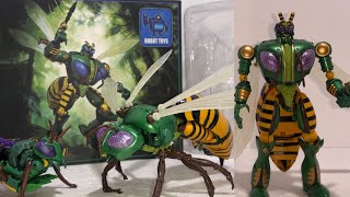 Awesome Robot Toys RT-D02 Beedrill review. Transformers Beast Wars Waspinator mp scale