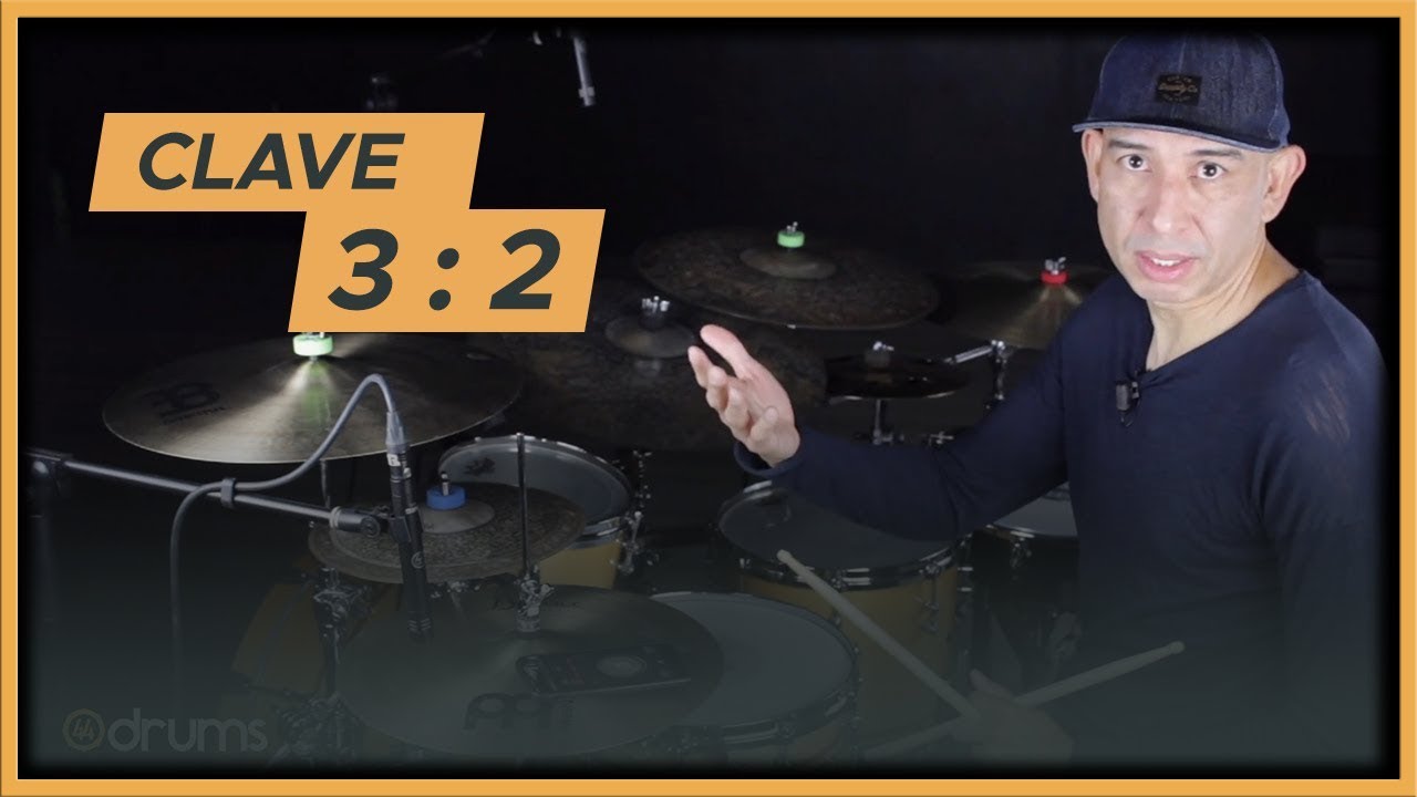 🔴 🟡 🟢 Cómo tocar la clave de Son 3 2  en batería y percusión - Roberto Serrano