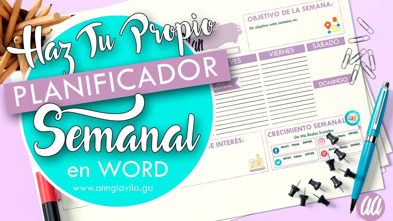 Cómo Hacer un Planificador Semanal (En WORD) - YouTube