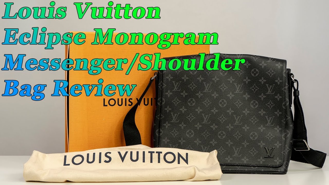 LOUIS VUITTON District MM Monogram Eclipse Messenger Bag Black