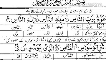 Sūrat An-Nās (Arabic: سورة الناس‎, "Mankind") is the 114th and last sura, or chapter, of the Qur'an