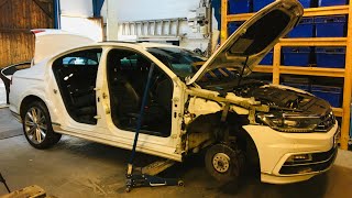 Repairing A Crash Repair VW Passat 240 Bi Turbo TDI R Line PT 2