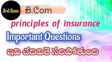 3rd sem Principles of Insurance important Questions || Principles of insurance important Questions