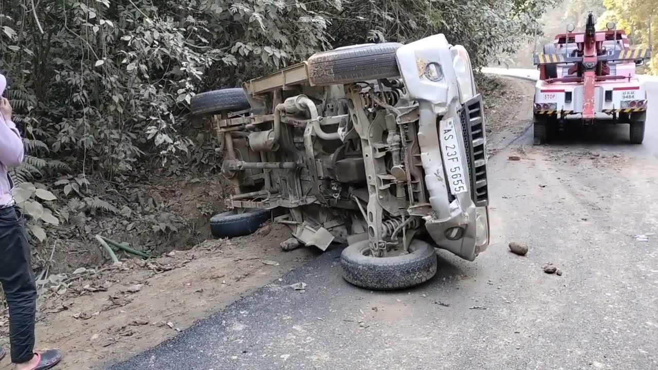 Angad crane service recovery from Assam border Arunachal Pradesh Bolero heavy accident 🚨🪝🙏🧿