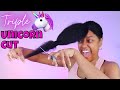 I Finally Tried the Triple Unicorn Cut | Cutting my Curly Type 3 Hair at Home