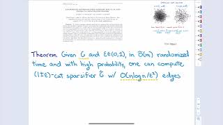 Sparsification (Randomized algorithms, Fall 2022, Lecture 27)