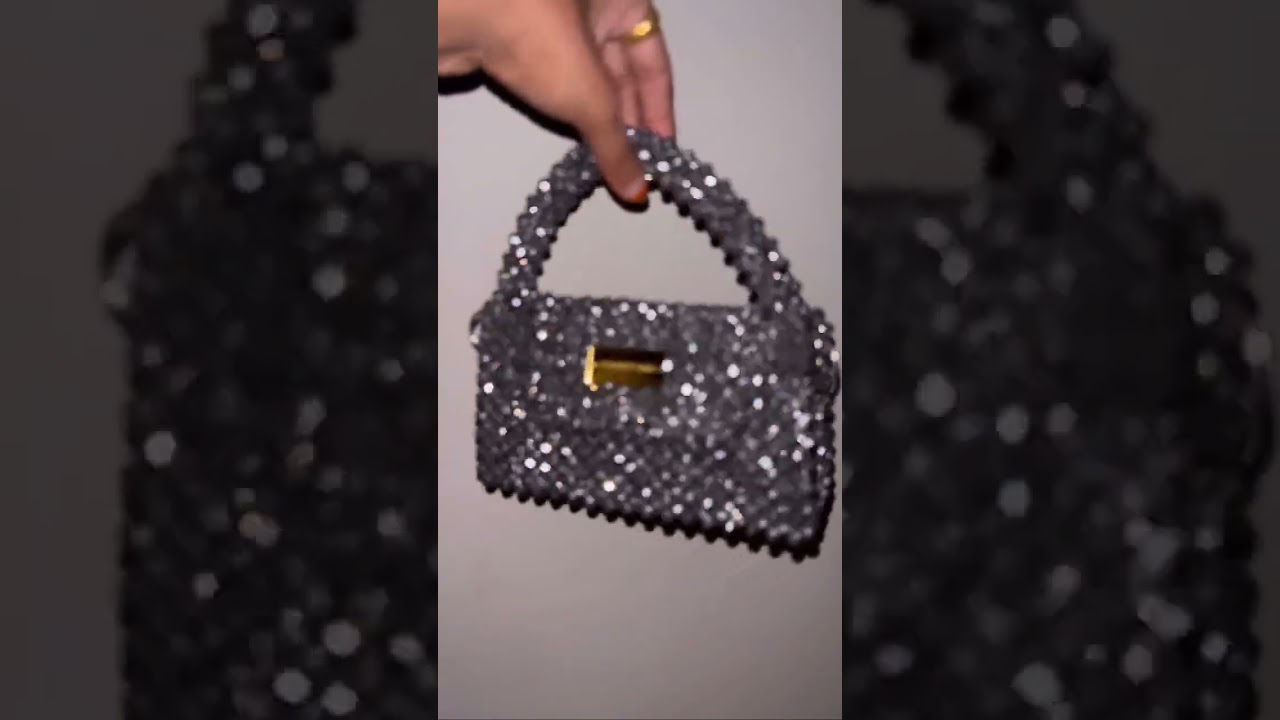 🤍SILVER  SHINING HANDBAG WITH CHAIN AND STRAP 