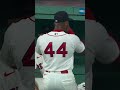 Aroldis Chapman plays with an old baseball glove