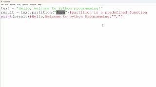 How to use predefined function partition in python@COMPUTEREXCELSOLUTION #pythonprogramming #python