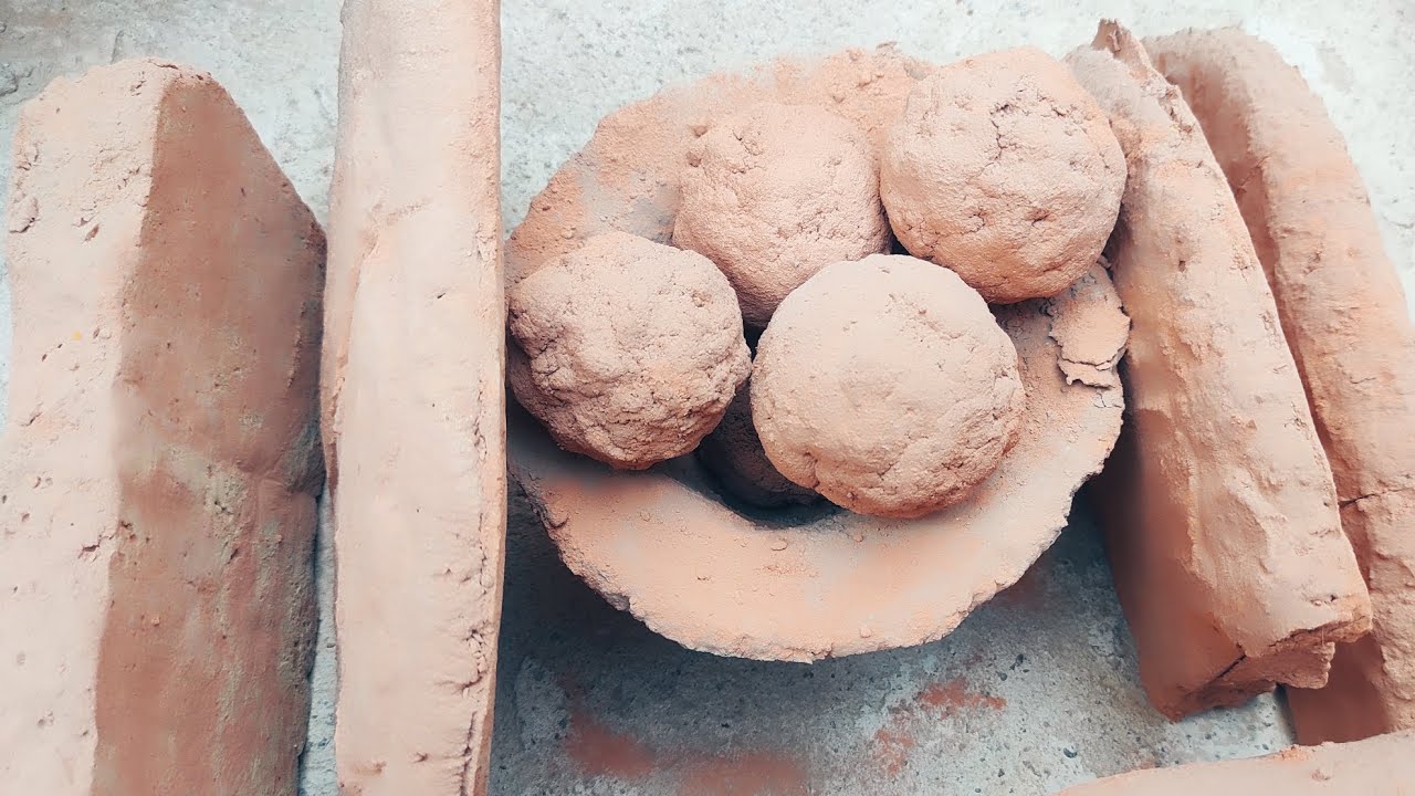 Red dirt slabs with textured pot dusty floor crumbling _#reddirt 