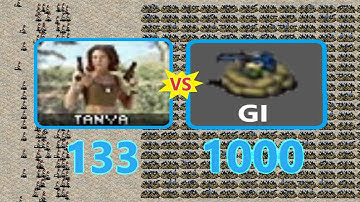 Tanya vs Deployed Gi - Same Cost - Red Alert 2