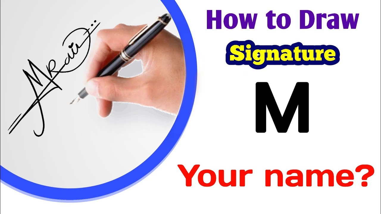 M letter signature making tutorial || How to sign for 'M' - YouTube