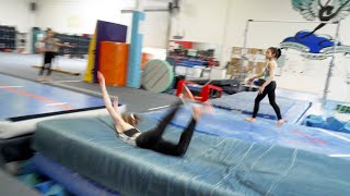 Airborne Gymnastics Tumble Trak training session