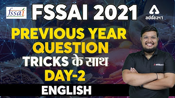 FSSAI 2021 | English | Previous Year Questions (Trick के साथ), Day 2