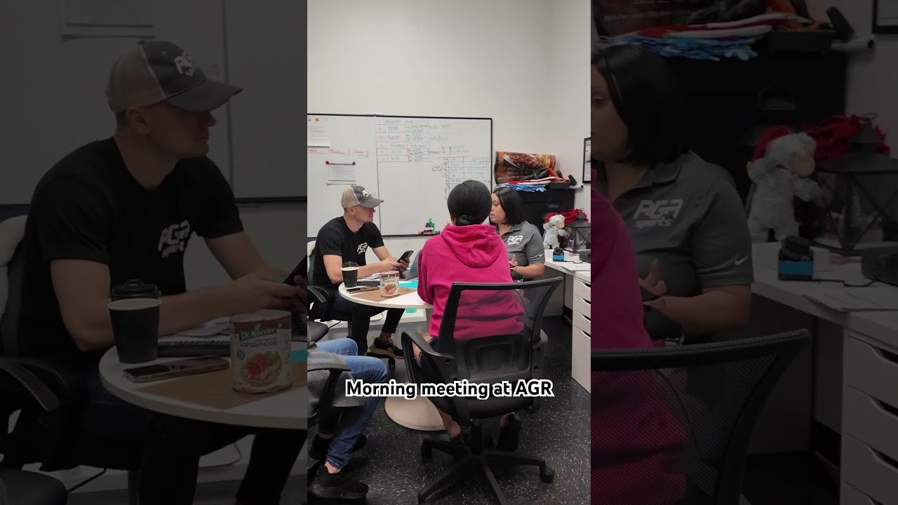 Morning management meeting at AGR Sports 