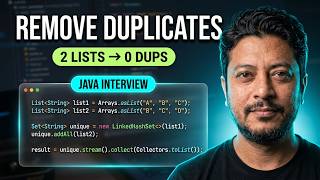 Details Java Interview Question Remove duplicate from 2 list & return all the unique elements from both list Update