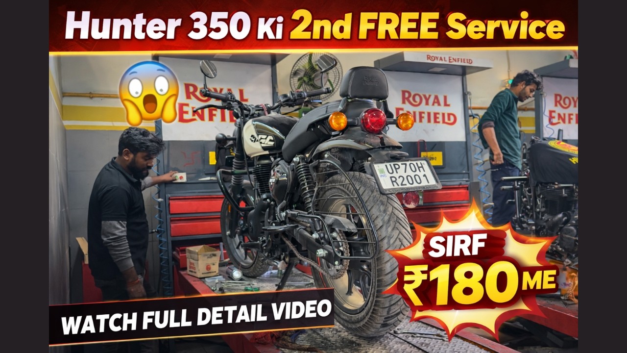 Hunter 350 Ki 2nd Free Service Sirf ₹180 😱 | Royal Enfield Real Service Bill 
