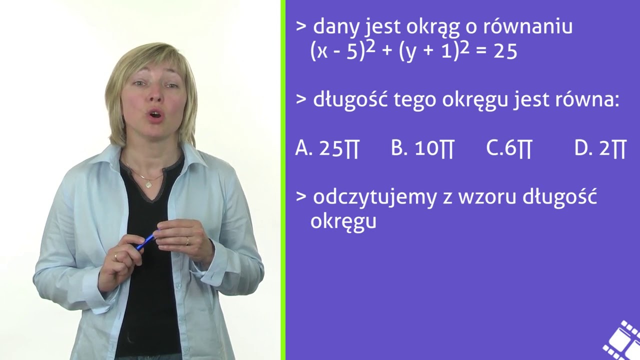 Równanie okręgu na płaszczyźnie kartezjańskiej - YouTube