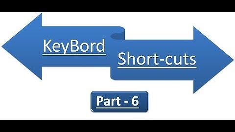 Keyboard shortcuts - Part 6