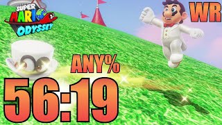 [fWR] Super Mario Odyssey Any% Speedrun in 56:19 | First 1X!!!