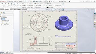 Half Section View in SolidWorks Drawing