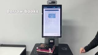 RFID self service station for borrowing and returning books on your own