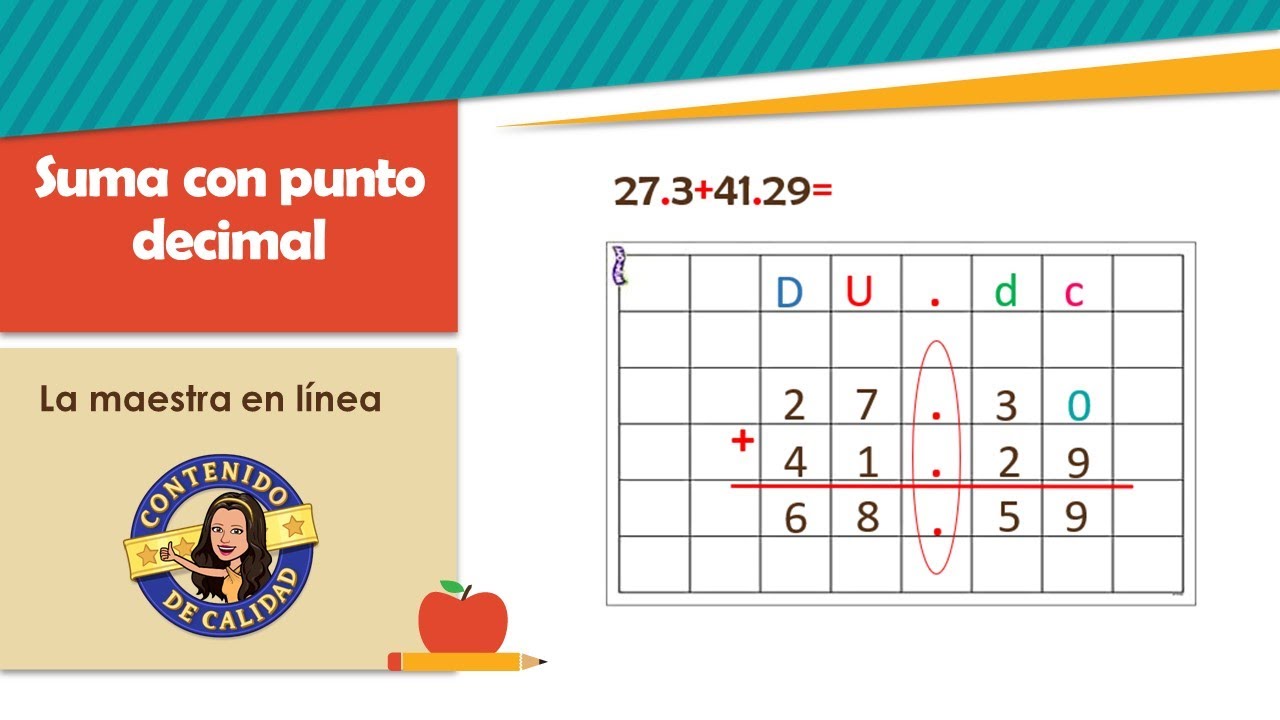 Suma con punto decimal - YouTube