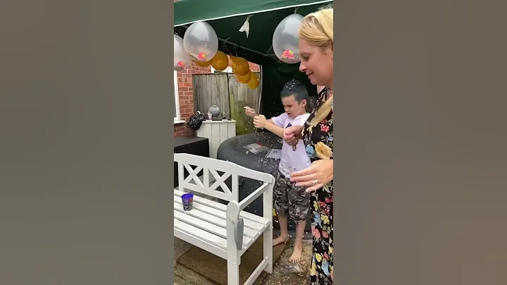 Balloon pop in slow motion
