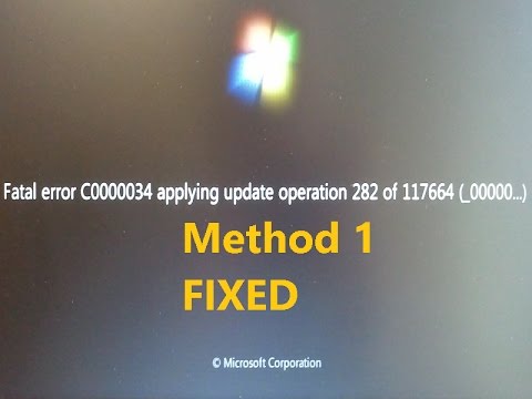 Fix : Fatal Error C0000034 Applying Update Operation | Method One