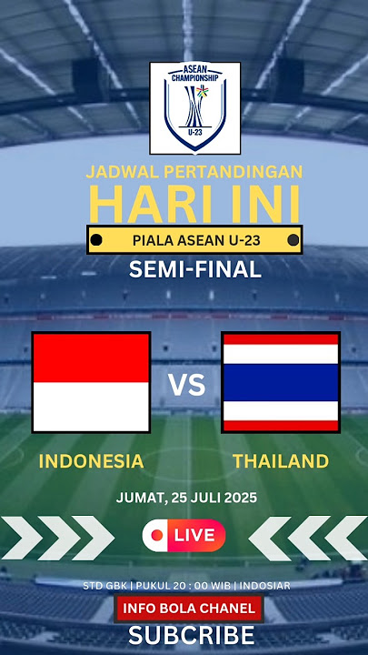 Jadwal Pertandingan Semi-final Piala Aff u23 ~Indonesia vs Thailand #football
