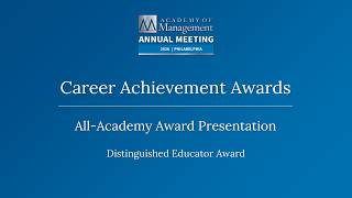 AOM 2026 Career Achievement Awards: Distinguished Educator Award