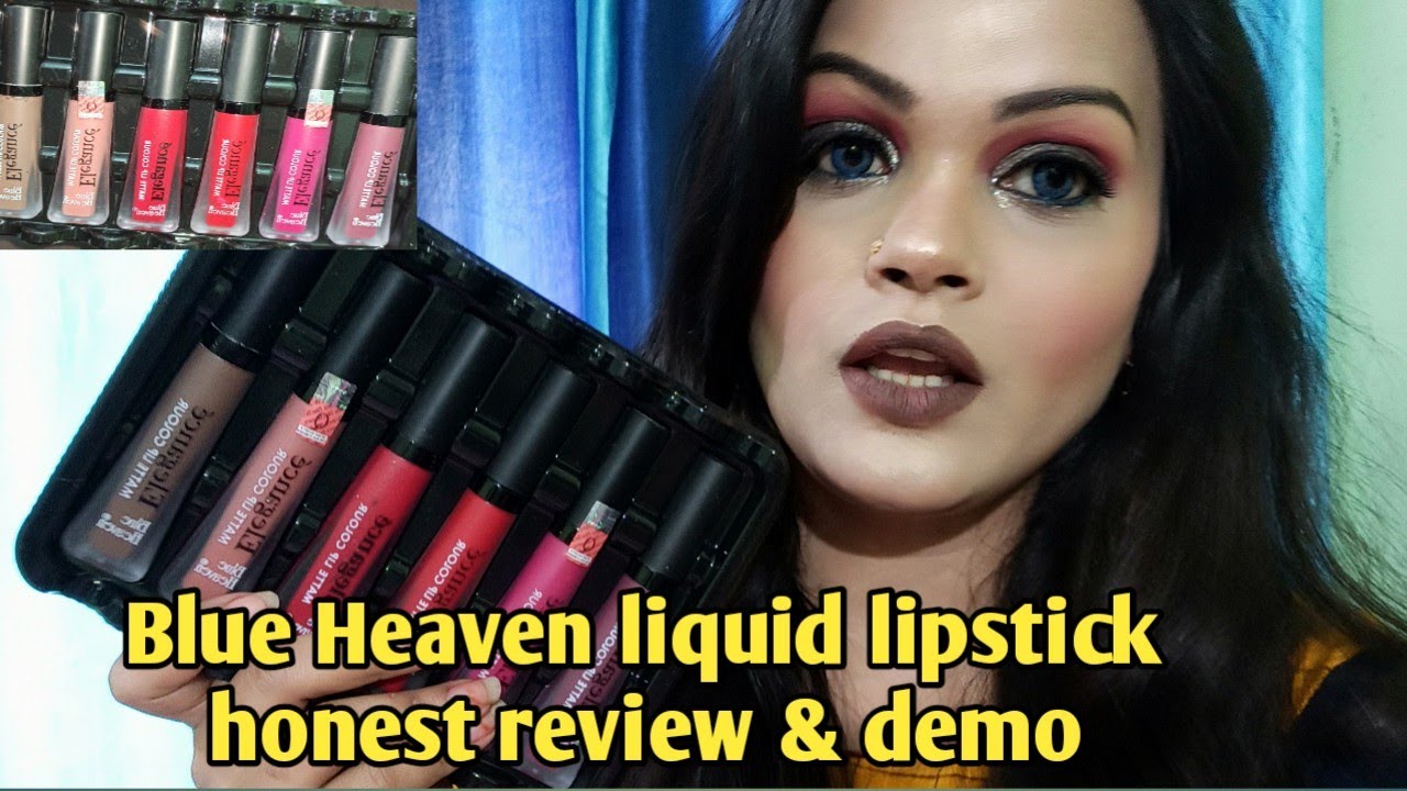 BLUE HEAVEN ELEGANCE MATTE LIP COLOR💄ONLY ₹100?REVIEW+ DEMO honest