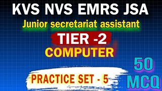 KVS NVS JSA TIER 2 COMPUTER CLASS Top 50 MCQ DESCRIPTIVE Paper