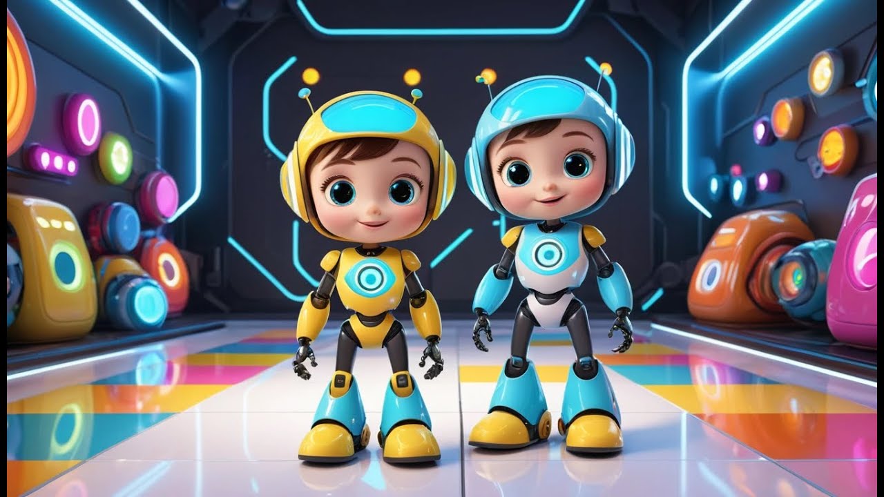 Пять маленьких роботов танцуют | Веселая песенка-счёт для детей | Детский стишок
