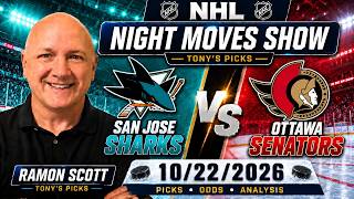 Sharks vs Senators NHL Betting Odds & Picks, 10/22/26 | Night Moves Show