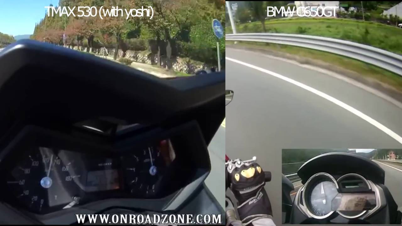 YAMAHA TMAX 530 vs BMW C650GT Acceleration! - YouTube